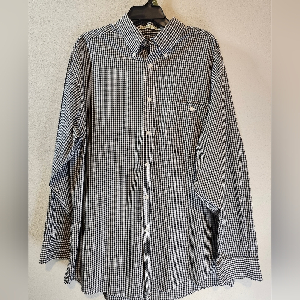 Orvis Men's Black And White Micro Plaid Button Down Casual Shirt Size XL NWOT - Picture 2 of 7
